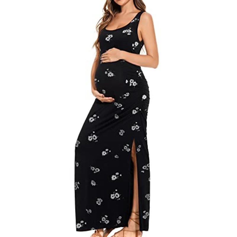 Smallshow Women's Long Maternity Dress Split…