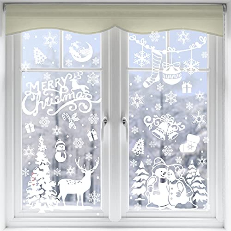 VEYLIN Xmas Window Clings Decoration, 141 Static…