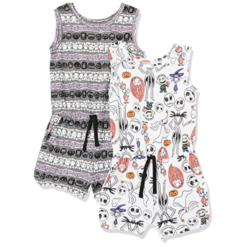 Amazon Essentials Girls' Rompers, Pack of 2