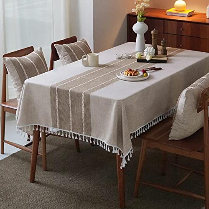 MOKANI Embroidered Table Cloth with Tassels