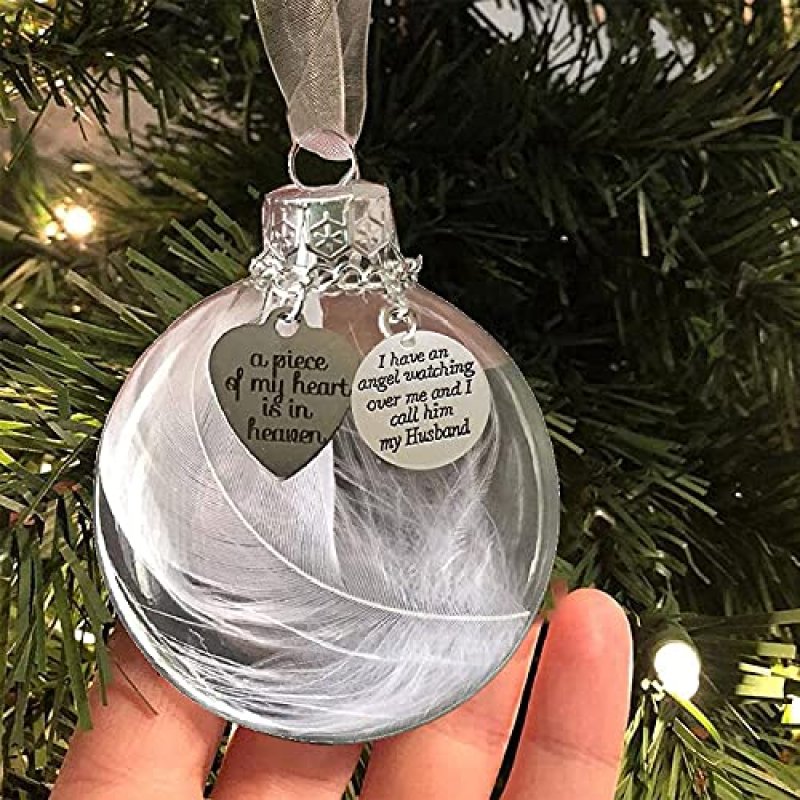 Cmeilau Clear Christmas Memorial Ornament Feather…