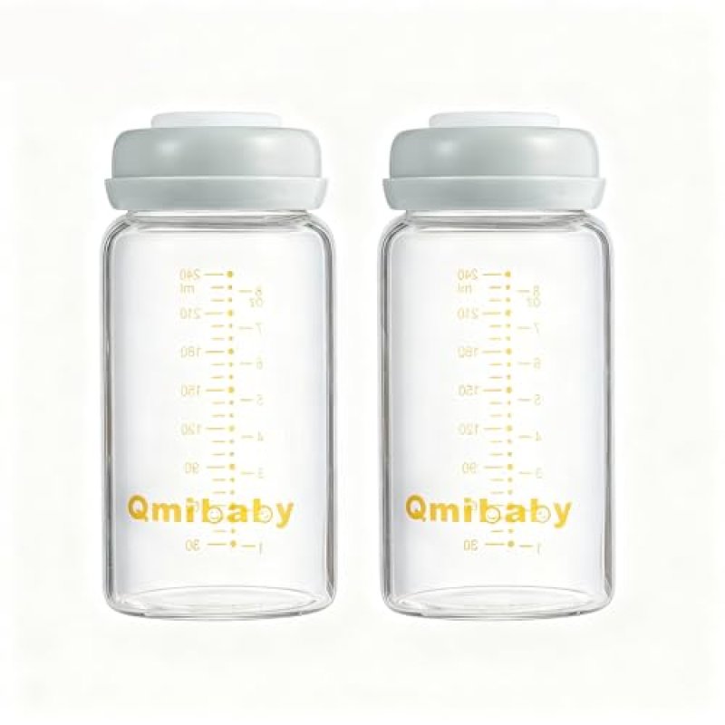 Qmibaby Glass Breast Milk Storage Bottles 240ml…