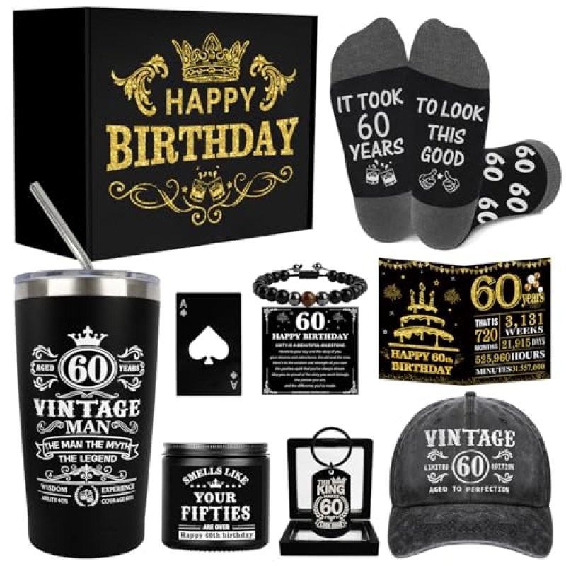 Amosking 60th Birthday Gifts for Men - Unique…