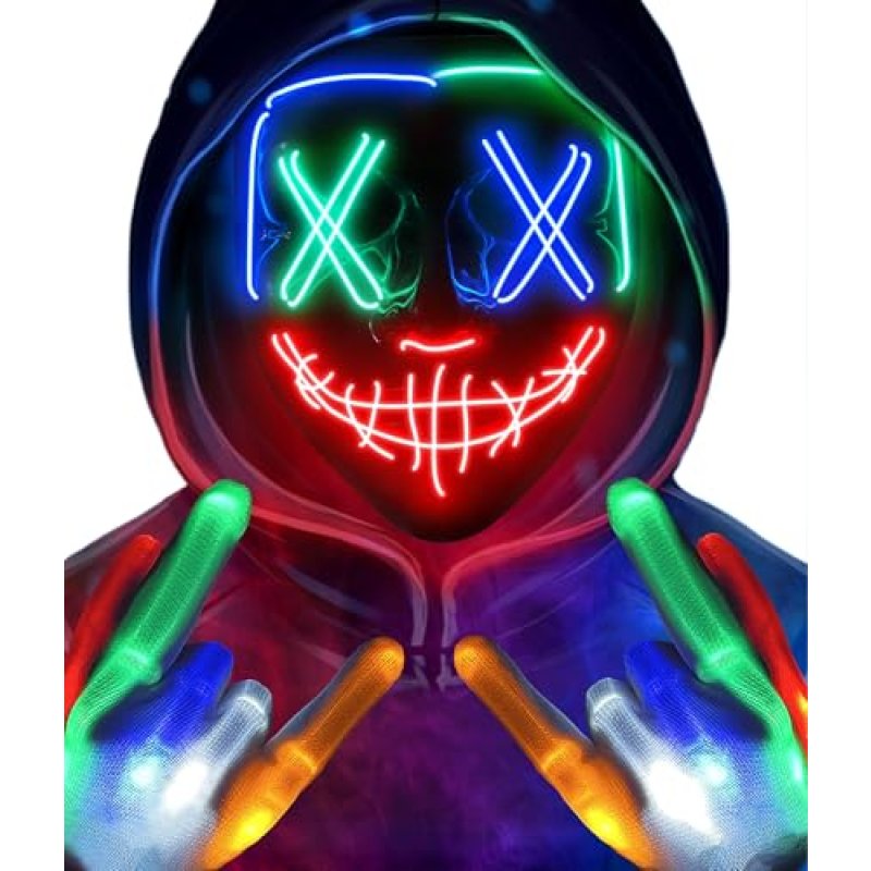AnanBros Halloween Mask & LED Gloves