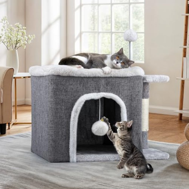 YITAHOME Indoor Cat House, Foldable Cat Cave, 47…