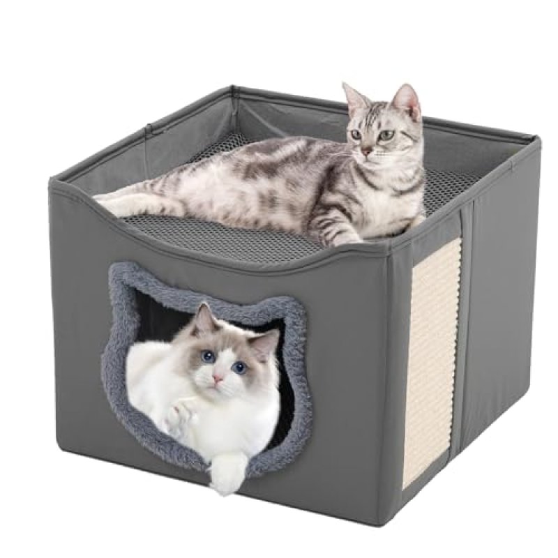 Indoor Cat House with Scratching Board