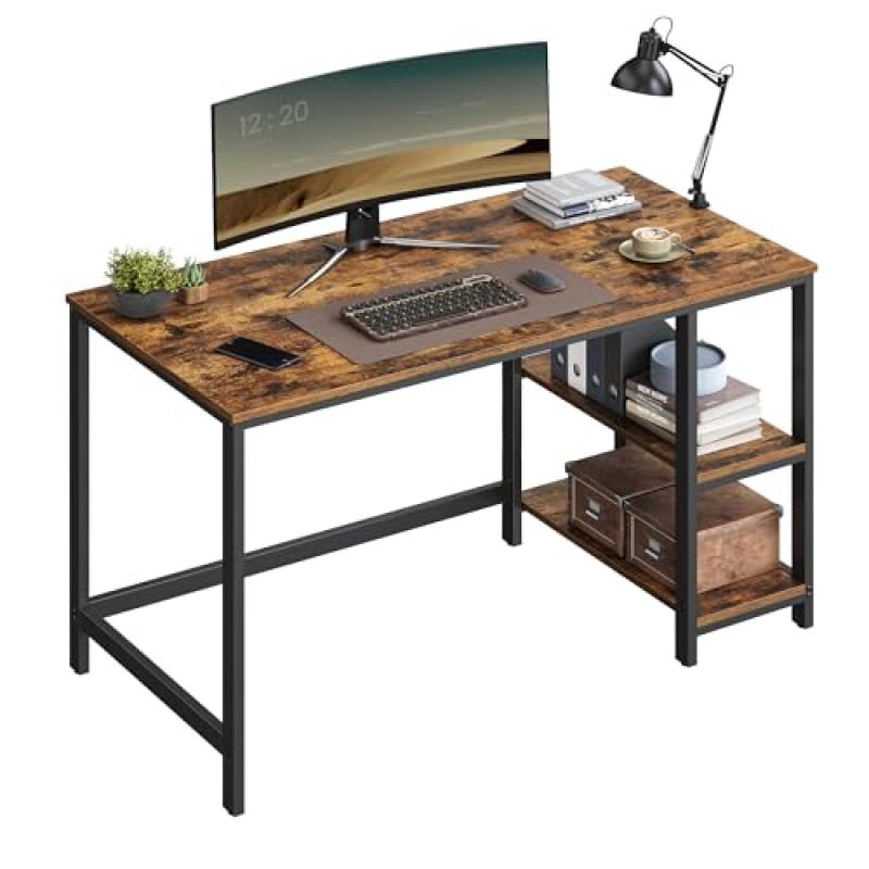 VASAGLE Industrial Computer Desk with 2 Shelves