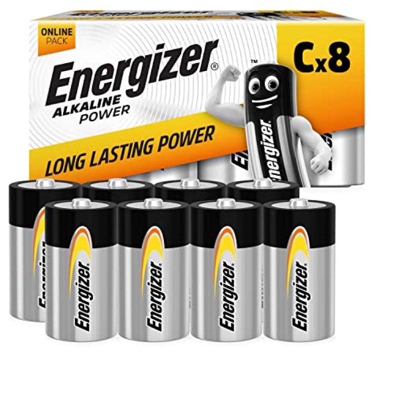 Energizer C Batteries, 1.5V, 8 Pack