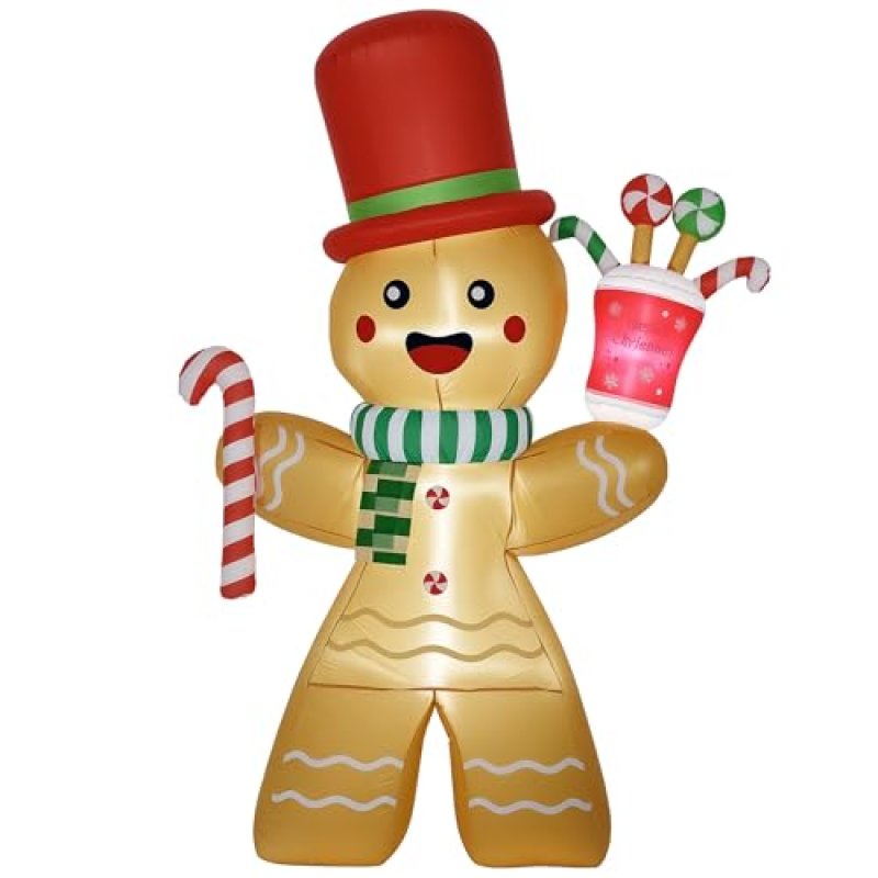 HOMCOM Inflatable Gingerbread Man