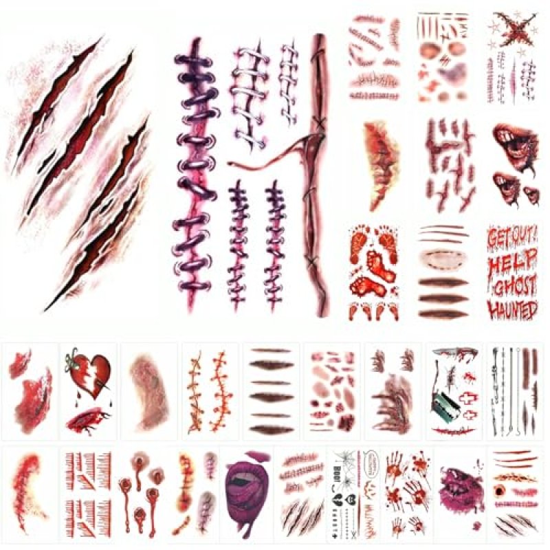 Angozo Halloween Scar Tattoos