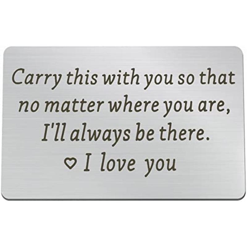 Engraved Metal Wallet Insert Card for Men