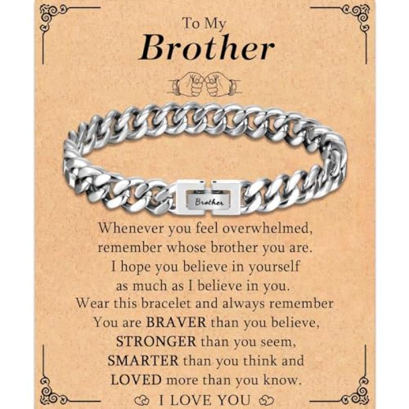 TEVOP Engraved Brother Bracelet Gift