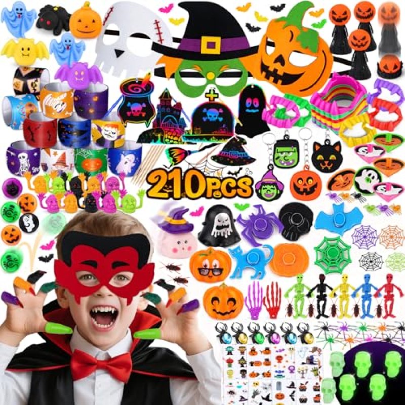 nicknack 210Pcs Halloween Party Bag Fillers, 25…