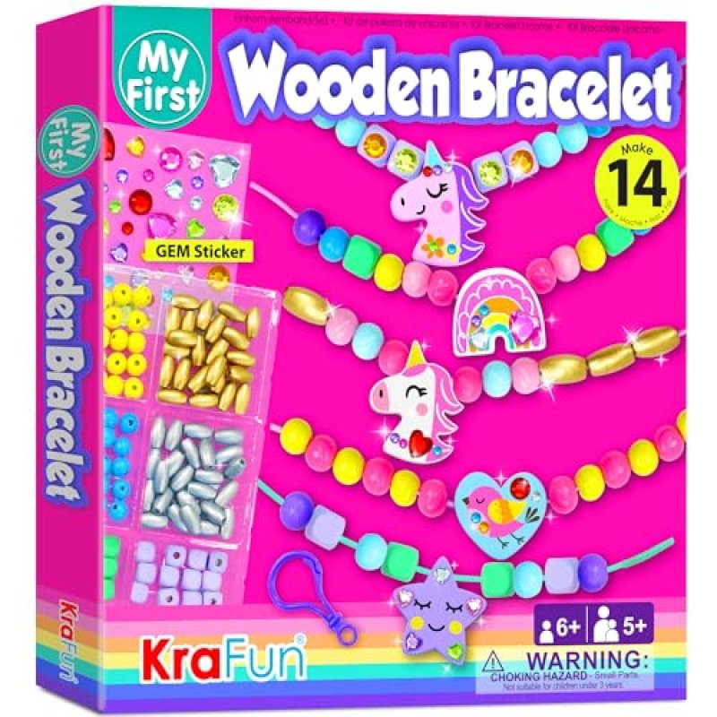 KRAFUN Unicorn Bracelet Craft Kit for Kids