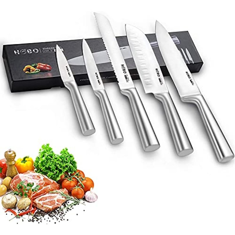 HOBO Knife Set, Professional 5-Piece Stainless…