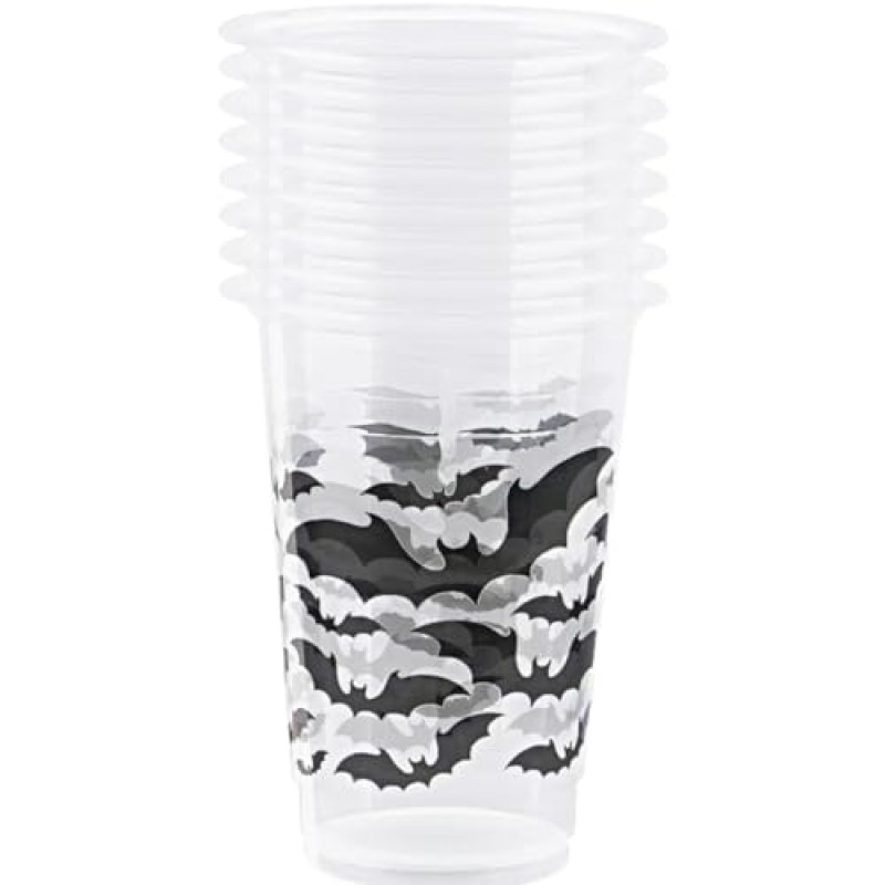 Unique Party Black Bats Plastic Cups