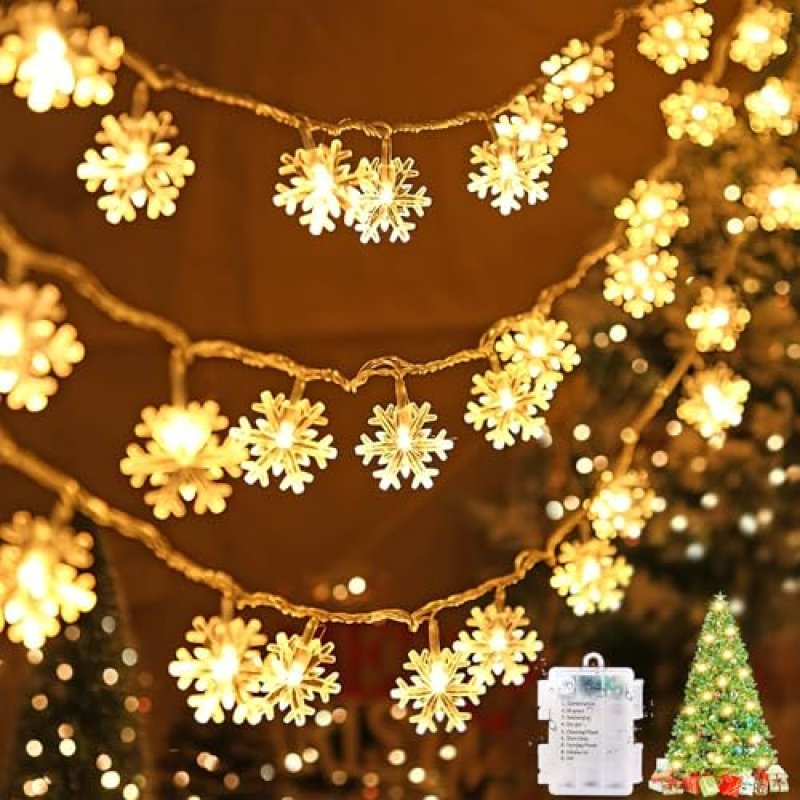 Snowflake Fairy Lights, 6M 40LED Christmas Lights…