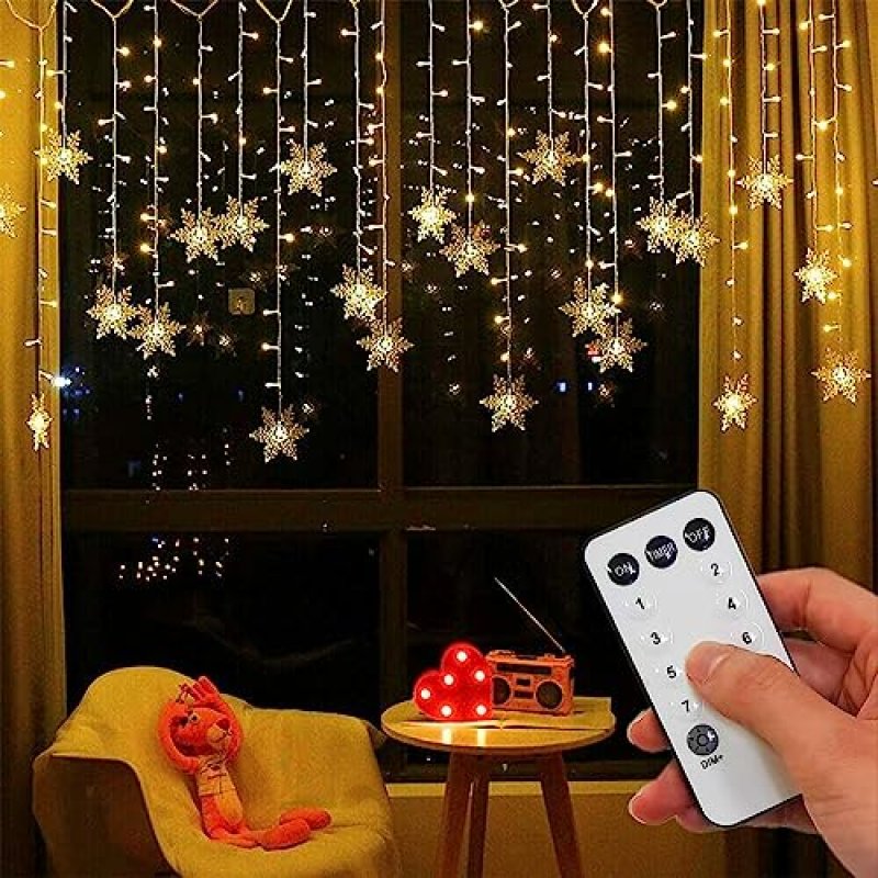 OAICIA Snowflake LED Curtain Lights