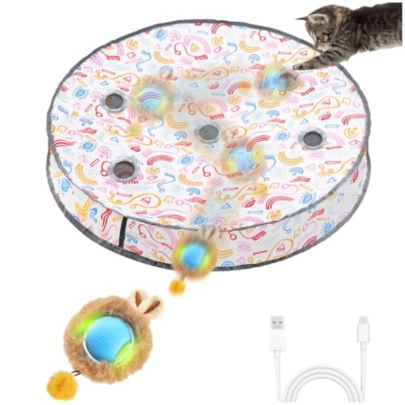 Interactive Cat Toys, Automatic Fast Rolling Ball…