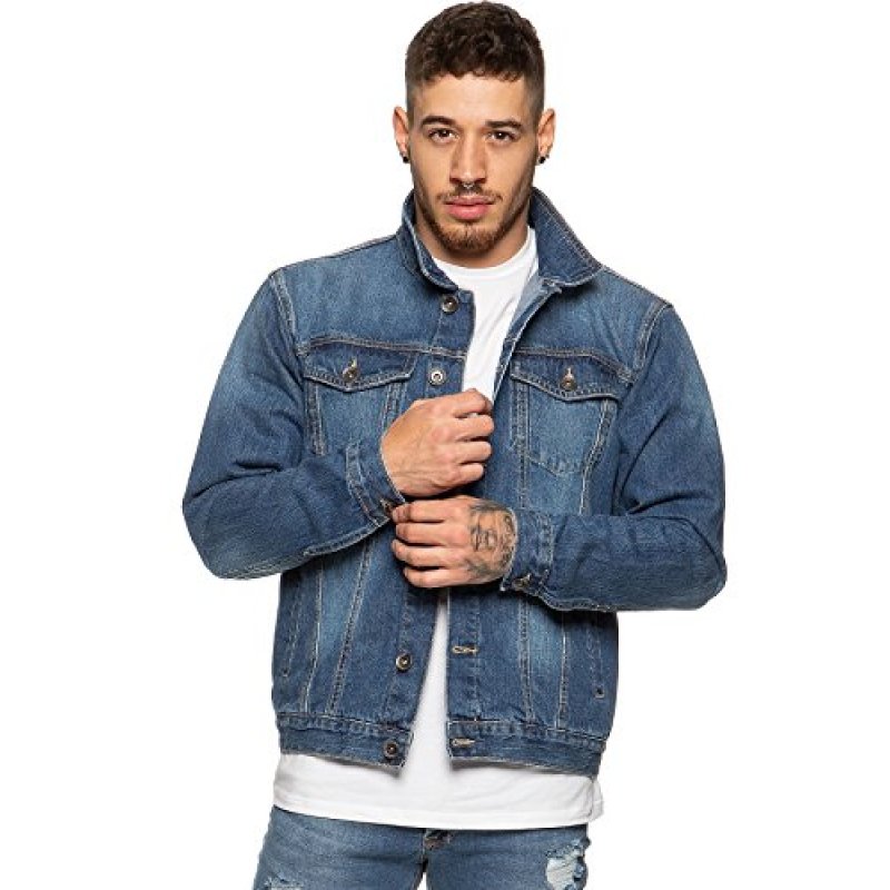 Enzo EZJ391 Mens Denim MSW Jacket L