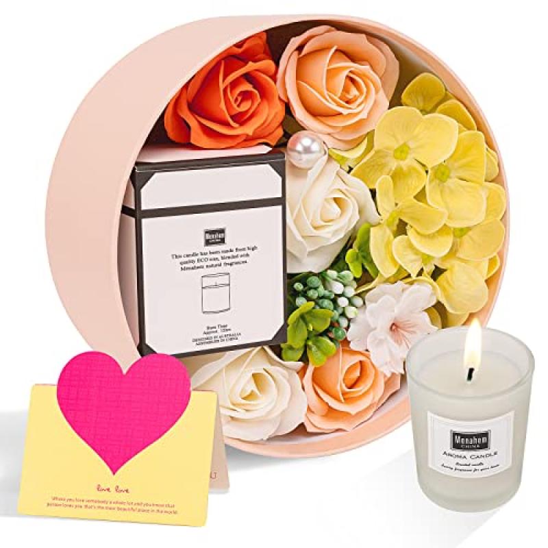 ANBET Soaps Flower Round Box with Candle