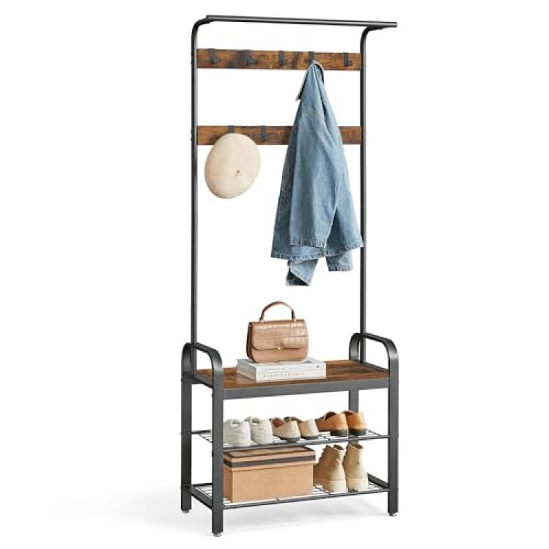 VASAGLE Coat Rack with Shoe Storage