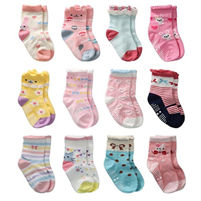 Wobon Toddler Girl Non Skid Cotton Socks