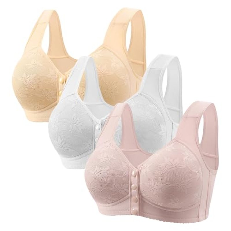 Cocila Front Fastening Bras for Women UK 3 Pieces…
