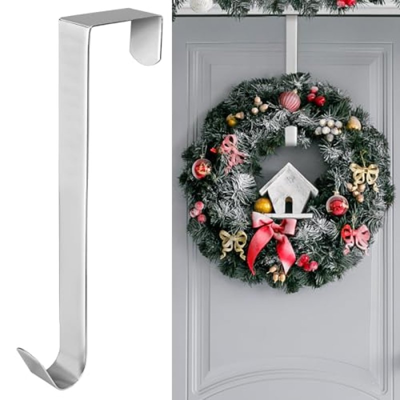 Aodaer 12 Inch Silver Metal Wreath Hook Non-Slip…