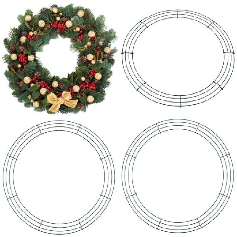 Aodaer 4 Pack 16 Inch Wire Wreath Frame Christmas…