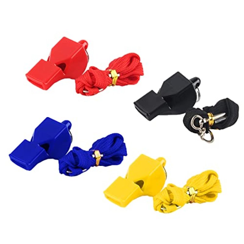 Yoezuo Whistle with Lanyard, 4 Piece Colours…