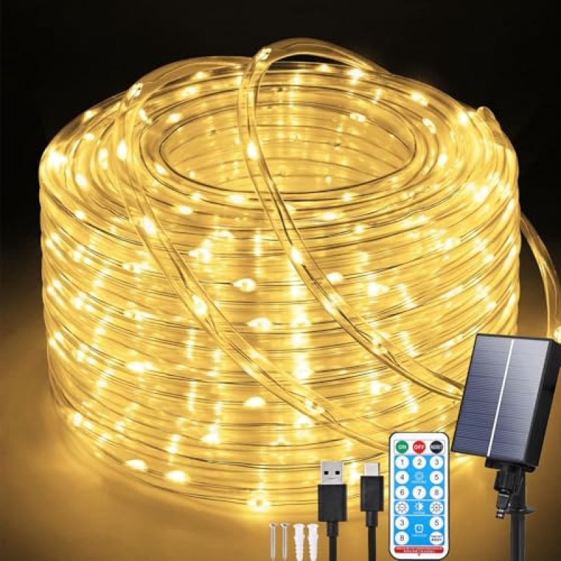 Aofonchy Solar LED Rope Lights