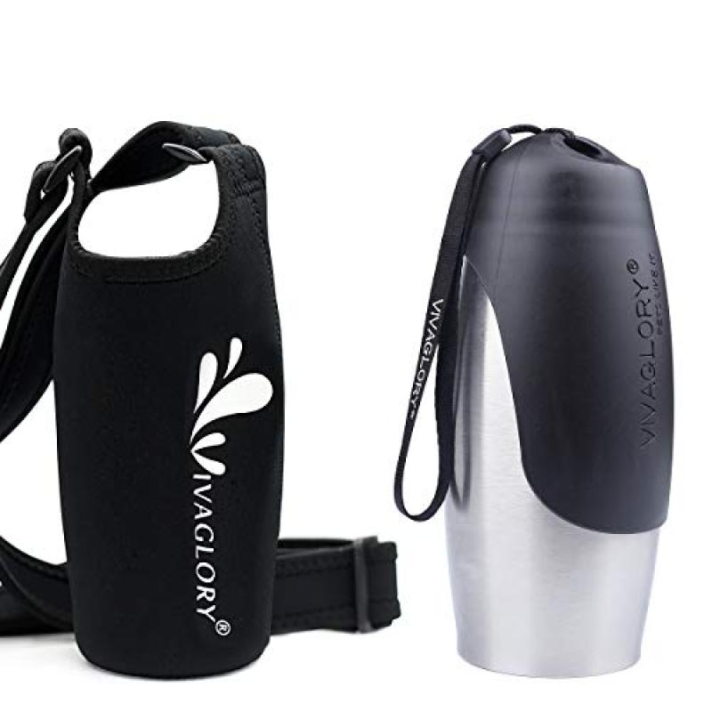 VIVAGLORY Dog Water Bottle & Carrier Combo