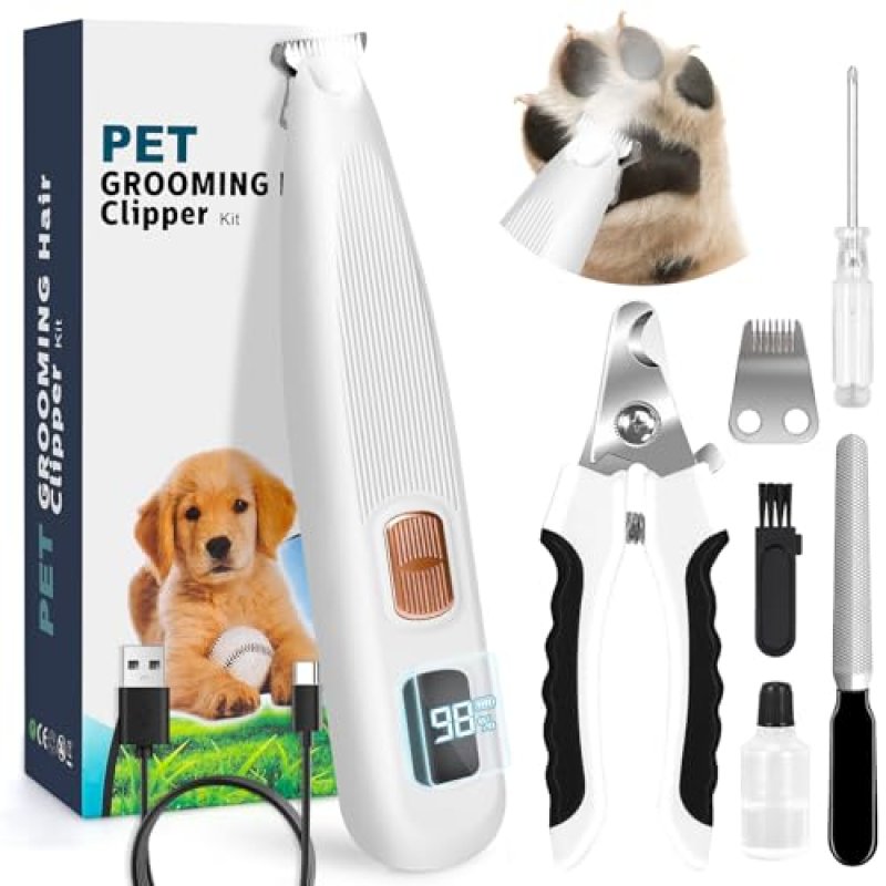 Dog Paw Trimmer with LED Light, Paw Trimmer for…