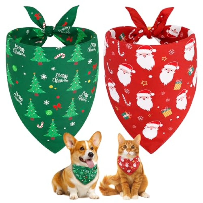 SZEE Dog Christmas Bandana 2 Pack – Dog Christmas…
