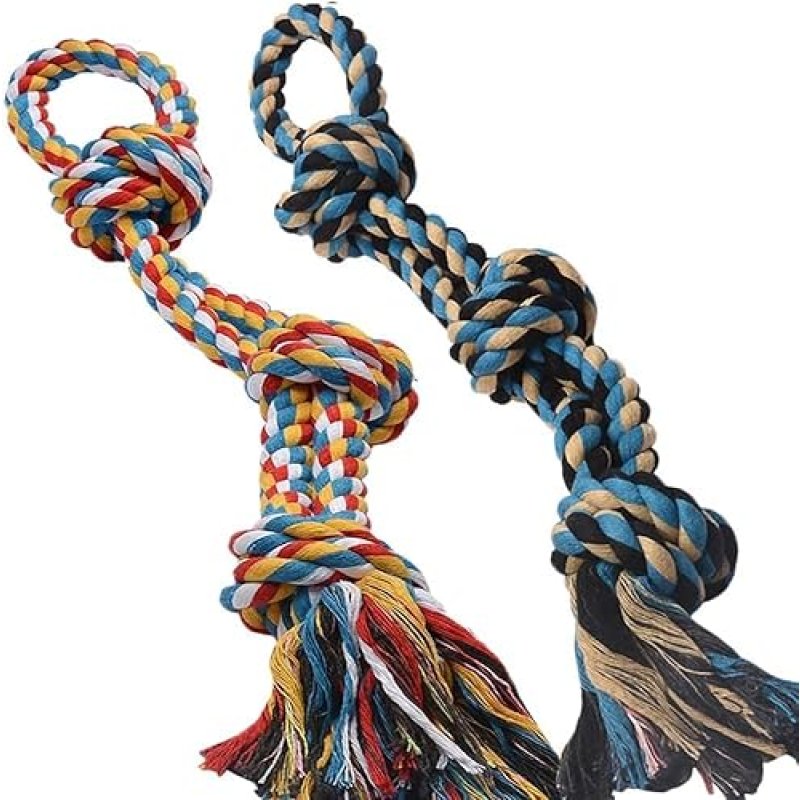 XL Dog Rope Toys for Aggressive Chewers - Set of…