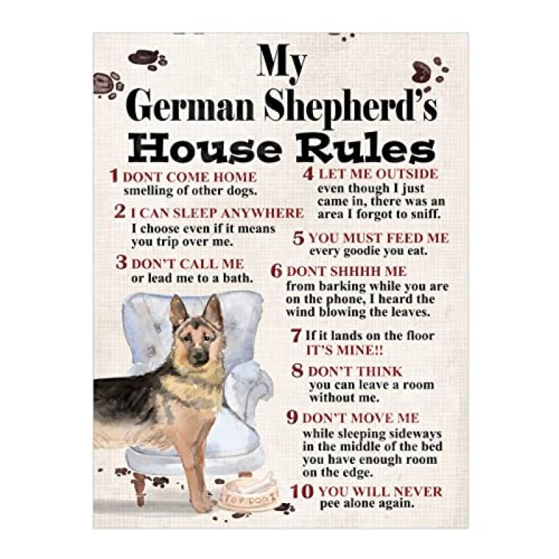 Dog's House Rules Metal Tin Sign