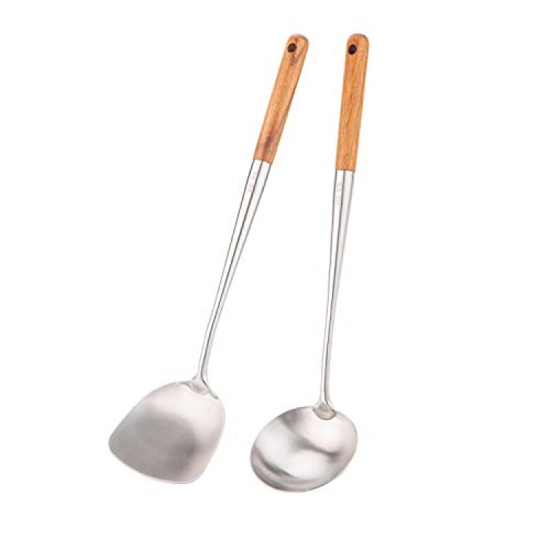 Wok spatula and ladle Tool Set, 17inches spatula…