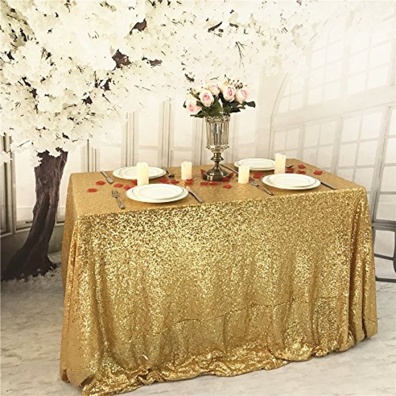 YZEO Gold Sequin Tablecloth