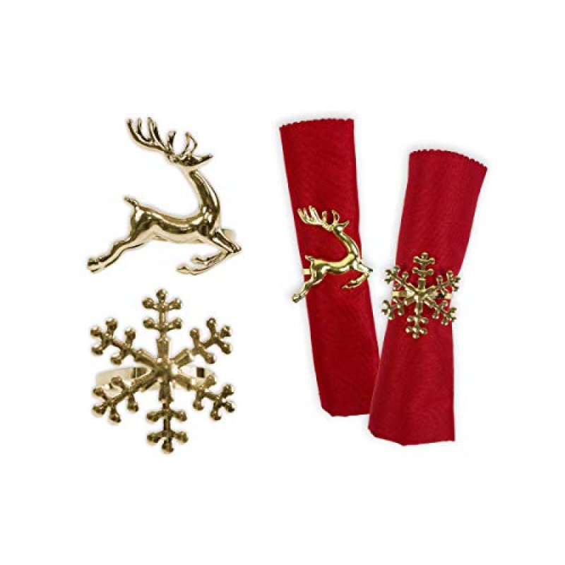 Gold Christmas Napkin Rings (6)