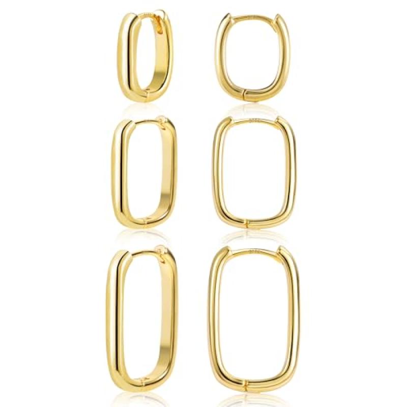 ALEXCRAFT Gold Hoop Earrings Set