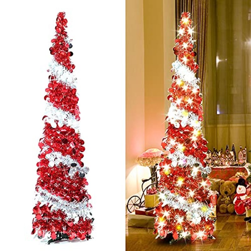 Collapsible Tinsel Christmas Tree