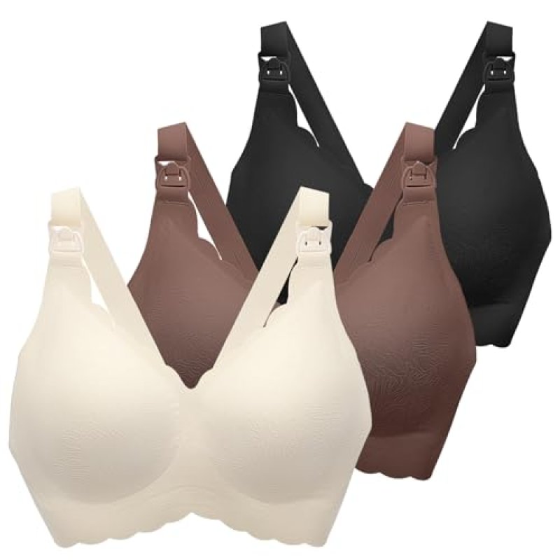 MomWills Nursing Bras for Breastfeeding, Seamless…