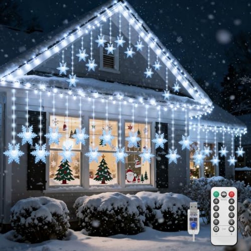 BomKra Christmas Window Lights 144 LED 16…