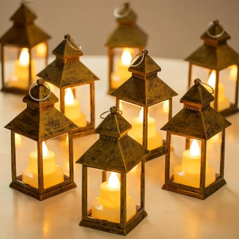 Romadedi Gold Lantern Wedding Decor - 10Pcs…