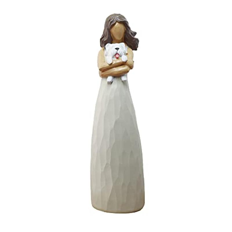 BUTILIVEEN Woman with Dog Figurines