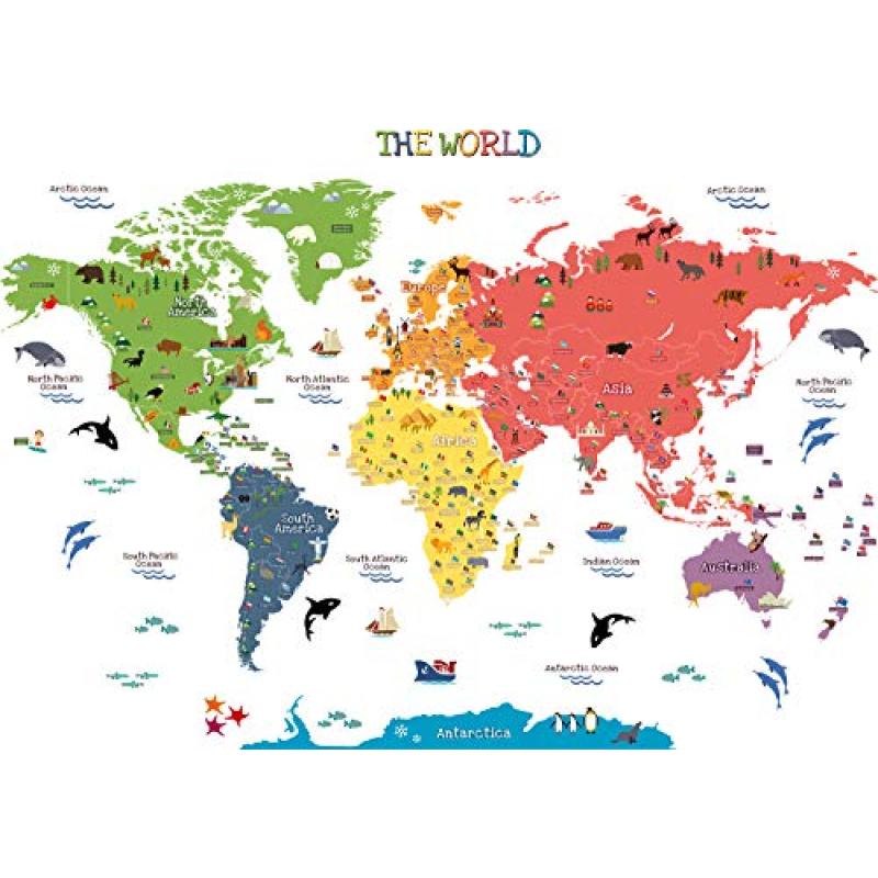 HomeEvolution World Map Wall Stickers
