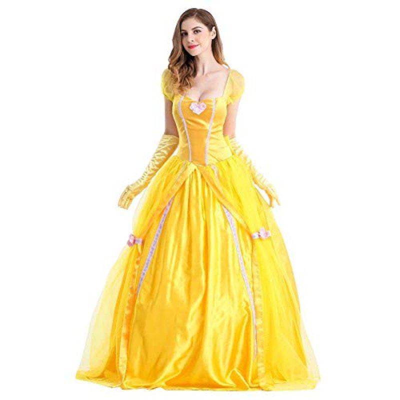 Women Belle Dress with Gloves Adult Princess…