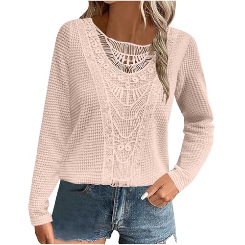 Women's Lace-Detail Waffle Tunic