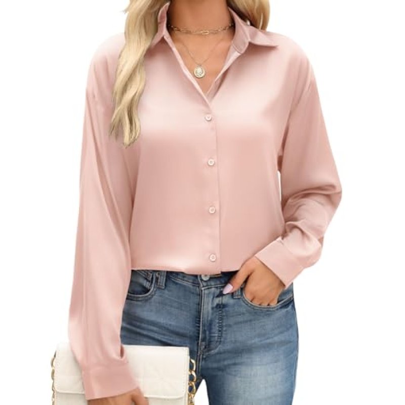 CMTOP Women's Satin Blouse